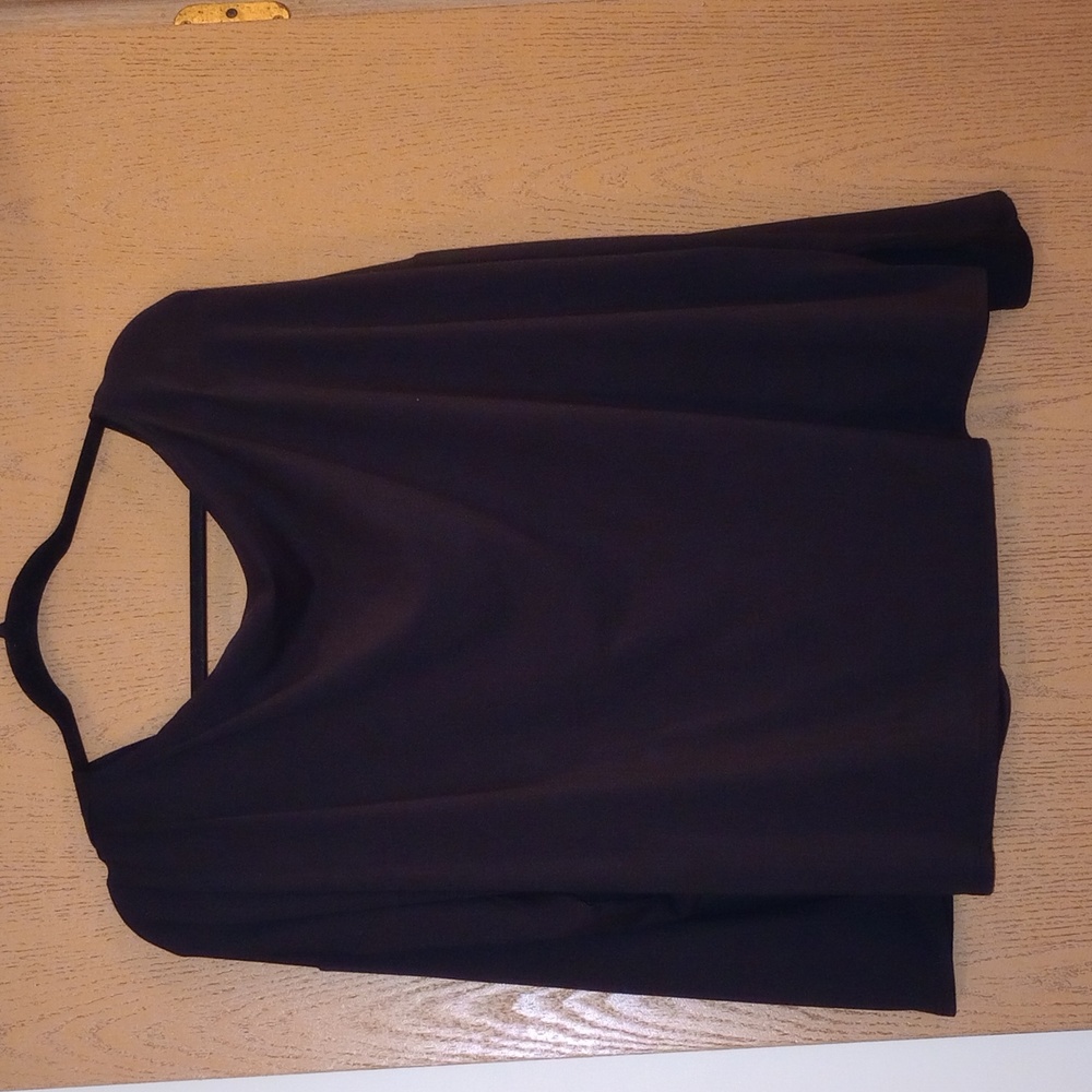 Size 2x fashion nova black long sleeve knotted back top